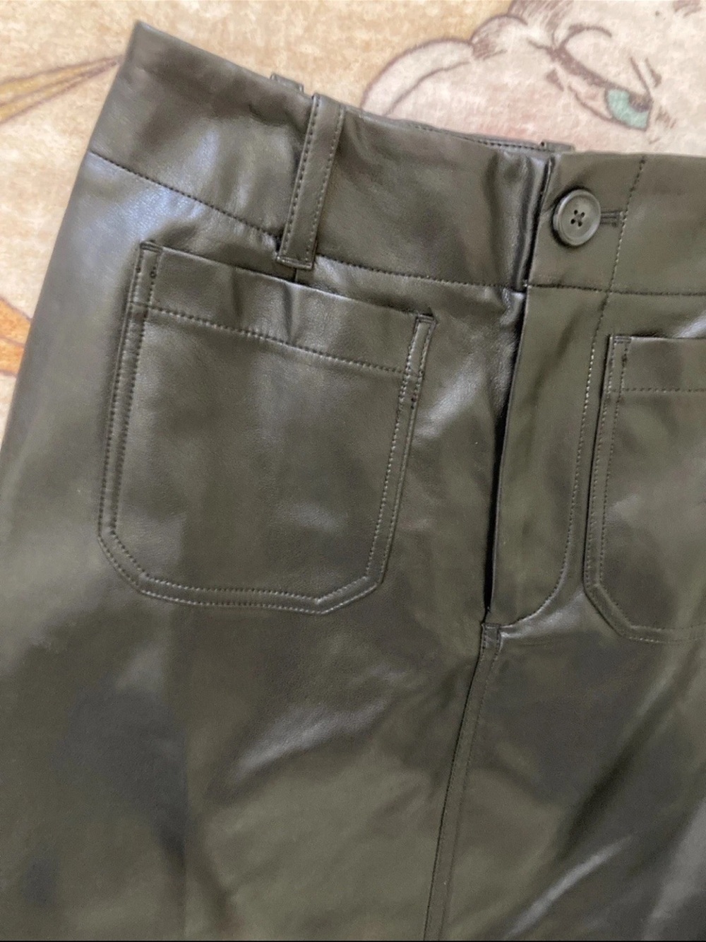 Anthropologie Colette Maeve Black vegan Leather Skirt - Picture 2 of 3
